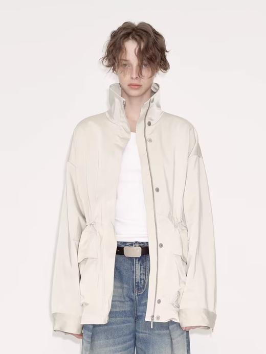 出逃赤岗西/24AWW99/复古工装夹克立领收腰休闲风衣外套 商品图0