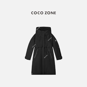 COCO ZONE 90鹅绒设计感连帽保暖长款羽绒服CC2D2460