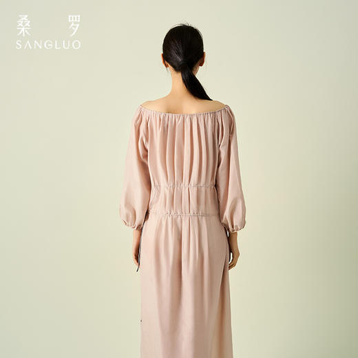 积分兑换复古宫廷风丝棉连衣裙SANGLUO桑罗收腰法式灯笼袖 商品图4