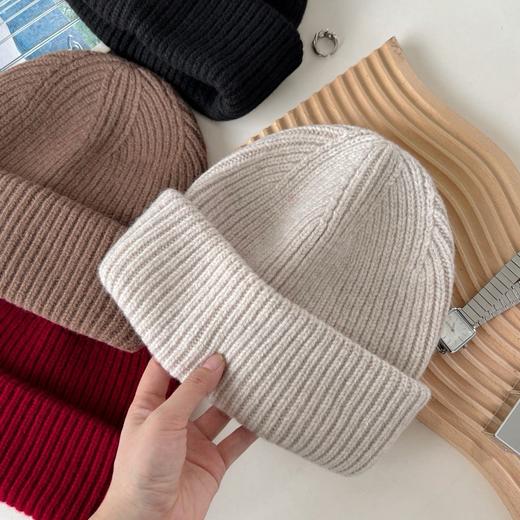 老米优品🎈3-5天。羊毛帽！好温暖《100%澳洲进口绵羊毛帽子》冬日不可或缺美好小物，gao品质系列！韩系针织羊毛帽子 MZ241126A 商品图1