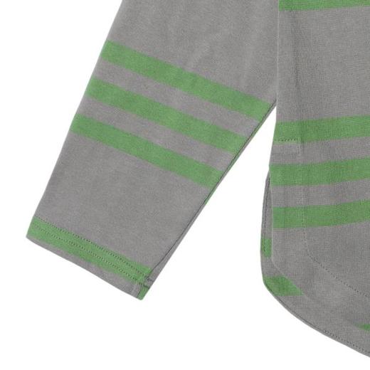 T1801新款美式撞色条纹长袖圆领T恤慵懒风百搭宽松时尚休闲打底衫 商品图3