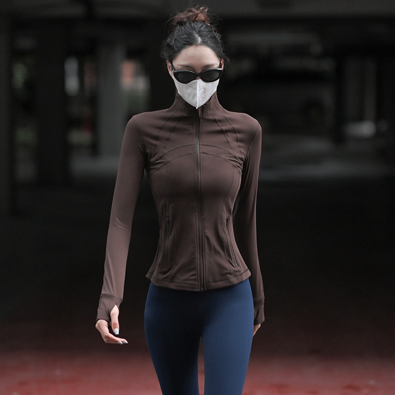 【清仓特价79元，非质量问题不退换！】beemen新款健身服女收腰显瘦透气瑜伽上衣跑步运动外套拉链立领长袖秋季