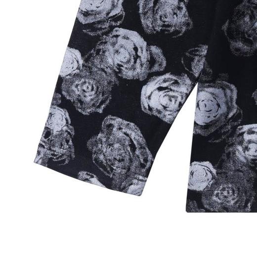 T1791秋季新款美式复古满印玫瑰花印花圆领长袖T恤情侣休闲上衣潮 商品图4