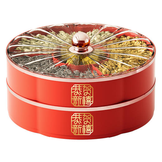 【新春必备！轻奢多层干果盘】年年有余，事事顺遂。新年G档轻奢干果盘，多层洒满吉祥如意。家用客厅茶几、收纳糖果坚果，便携开盖全方位。入宅、新婚、过年家庭必备！HLY 商品图7