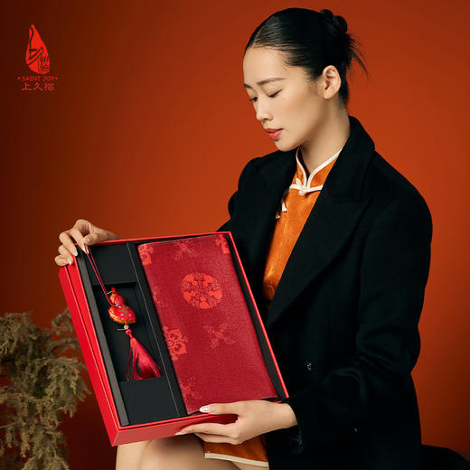 SAINTJOY/上久楷礼盒  福禄满园  宋锦挂件SPS24A07  丝毛长巾CJS24006 商品图6