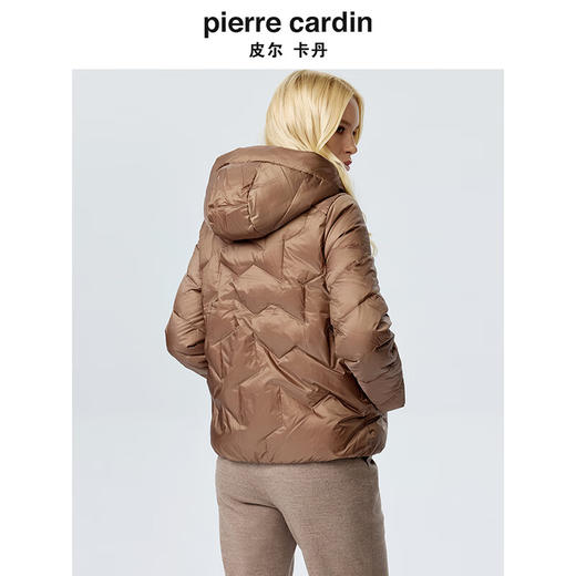 皮尔卡丹女装羽绒服冬季白鸭绒短款通勤保暖外套P3493Y3405M0
 商品图2