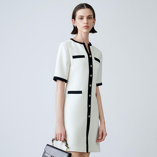 EITIE爱特爱春季新款气质大方时尚百搭撞色显瘦连衣裙7707410 商品图2