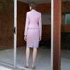AD紫色小香风套装2024新款女装秋季高端女神范贵妇名媛两件套裙 商品缩略图4
