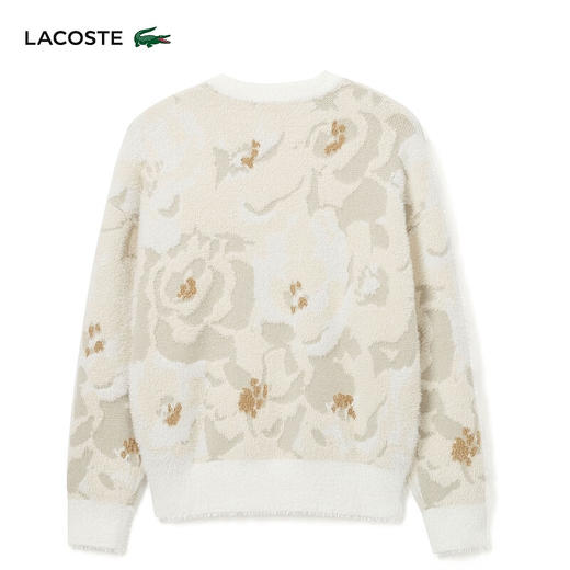 Lacoste法国鳄鱼女装新款时尚休闲舒适印花圆领毛衣AF2587-10 商品图1