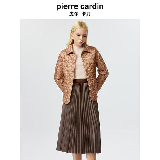 皮尔卡丹女装棉服驼色轻薄款保暖上衣通勤百搭防寒服P3400M3992M0
 商品图3