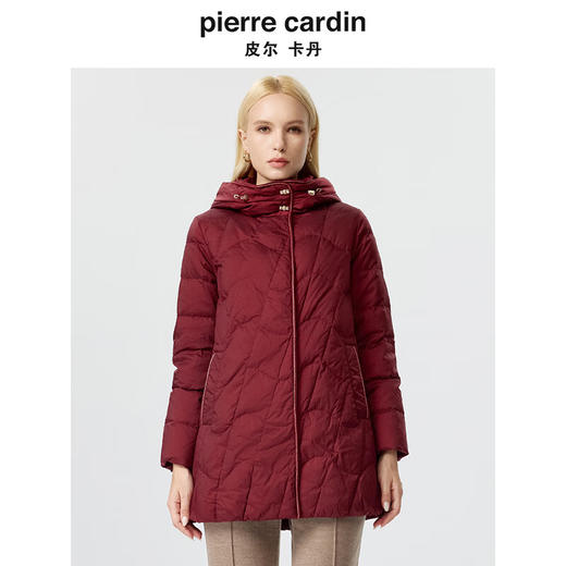 皮尔卡丹女装羽绒服女冬季小个子通勤保暖白鹅绒服P3493Y3412T0
 商品图0