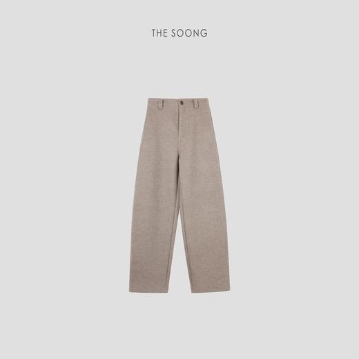 THESOONG"自在从容"花纱羊毛厚实保暖连腰精裁直筒休闲裤HWKZ6110 商品图0
