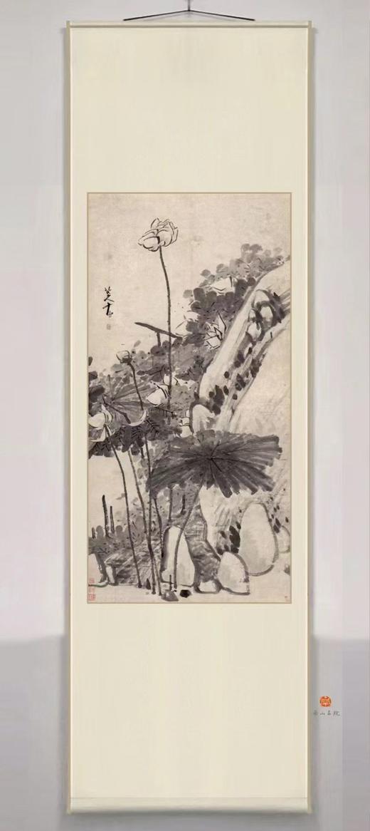 特别推荐：《八大山人 墨荷图》画心约为59*117cm，装裱后成品尺寸为65*200CM，同样的非常巨大的，198元 商品图0