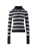 出逃赤岗西/24AWM55/复古撞色条纹澳羊毛半拉链高领套头修身内搭毛针织衫 商品缩略图4