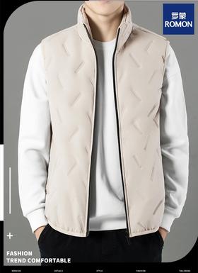【罗蒙ROMON 石墨烯加绒马甲】加绒抗风保暖 秋冬中青年马甲 石墨烯发热贴片 不臃肿不拘束 成熟式穿搭 男女同款