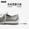 MIO米奥时尚金属朋克玛丽珍鞋银色圆头系带单鞋M251430501 商品缩略图4