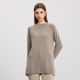 【中长款半高领羊绒衫】羊绒世家秋冬新品女士100%山羊绒内搭保暖毛衣