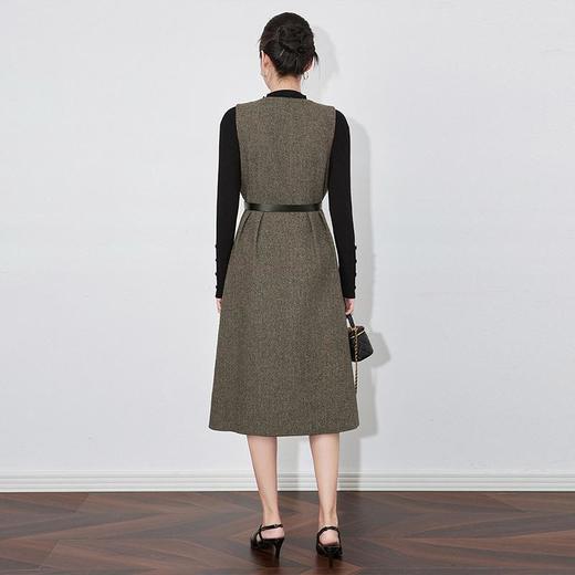 【高货wl】全新升级【铂金会员358/天猫479/差价121】(33159) 洛诗琳高领长袖针织衫上衣美拉德时尚无袖V领连衣裙套装女 商品图4