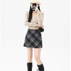 【超模君精选 喵小仟 毛呢格子裙】百搭简约的A型半裙 复古气质 遮小肚腩 高腰显瘦  显腿长 商品缩略图7