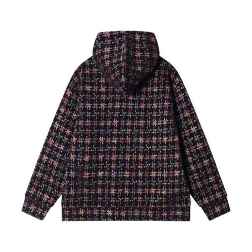 WY762秋冬季新款重磅拼图碎片复古连帽编织套头潮流休闲时尚卫衣 商品图5