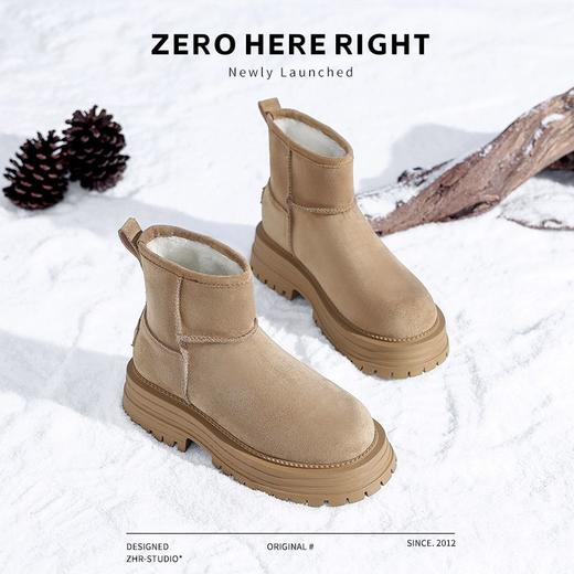 ZHR则则厚底加绒雪地靴女鞋ins百搭棉鞋2024冬季新款保暖防寒靴女 商品图9