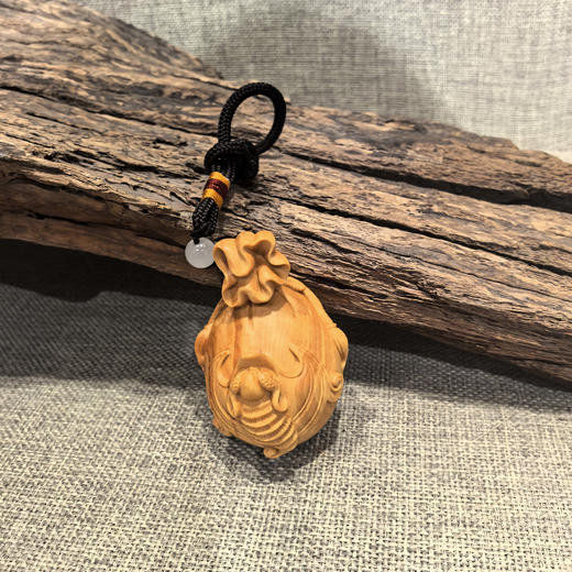 蝙蝠钱袋°黄杨木小挂件/把玩件 商品图2
