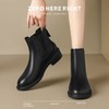 ZHR切尔西靴女气质短靴2024秋冬新款加绒瘦瘦靴平底马丁靴烟筒靴 商品缩略图0