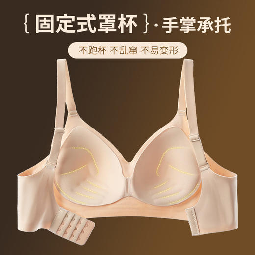 SDE-A28#  果冻软支撑一体式全固定手掌杯内衣女聚拢提拉无钢圈文胸（单件） 商品图1