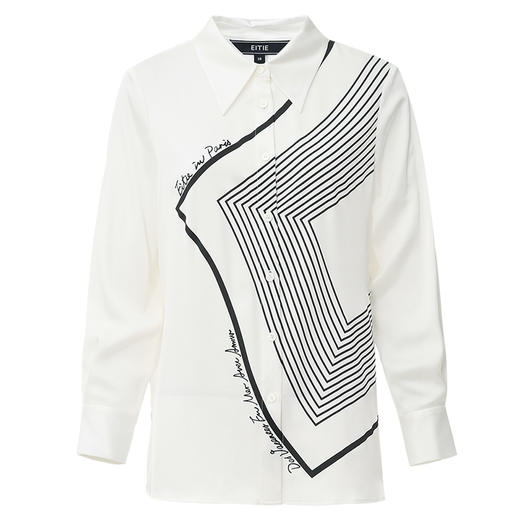 EITIE爱特爱春季新款时尚百搭显瘦印花衬衫女7709401 商品图5