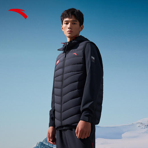 安踏中国队羽绒马甲男士2024冬季保暖鸭绒运动休闲背心152447925 商品图5