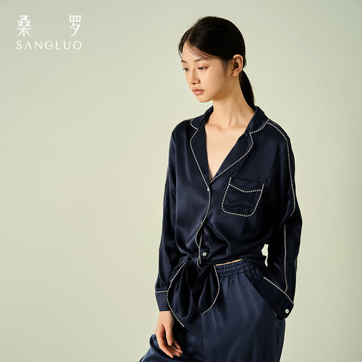 简约BF风衬衫SANGLUO桑罗时髦外穿桑蚕丝睡裙女 商品图2