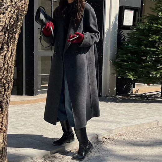 【顺丰包邮】14203 洛诗琳秋冬高级感毛呢西装领羊毛大衣851 商品图0