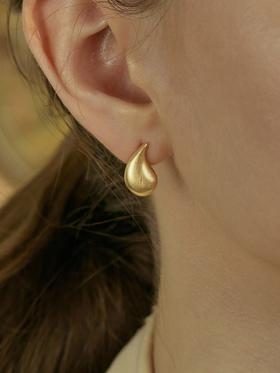 Oflye潮流饰品   哑光拉丝水滴耳钉女新款简约百搭耳环气质轻奢高级感秋冬耳饰