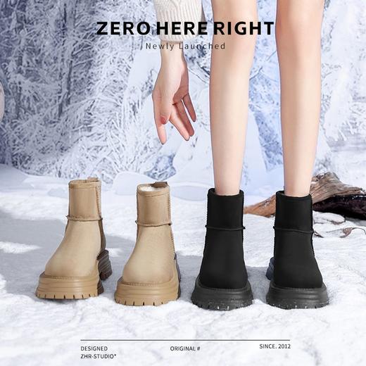 ZHR则则厚底加绒雪地靴女鞋ins百搭棉鞋2024冬季新款保暖防寒靴女 商品图7