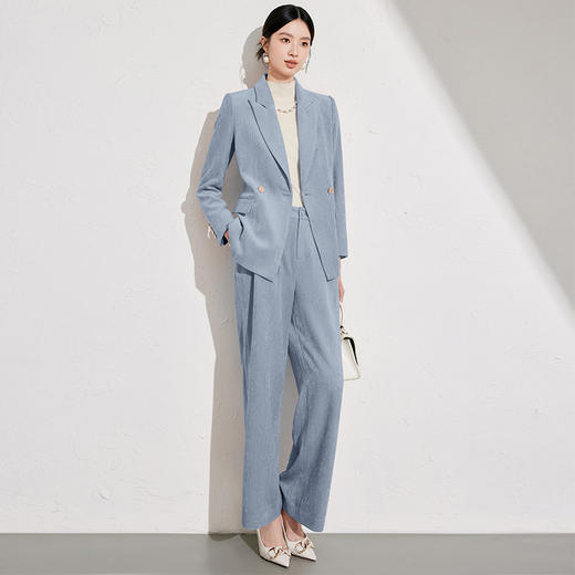 IWY/雾霾蓝西装套装女冬款职业装高级感通勤职场大女主穿搭24CP038 商品图2