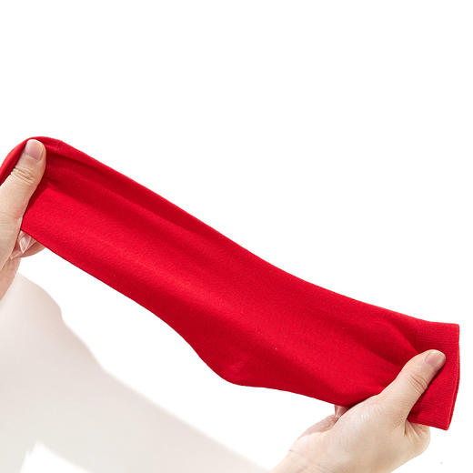 雅黛丽本命年红色袜子女款秋冬棉质透气中筒袜结婚喜庆刺绣福字袜 商品图6