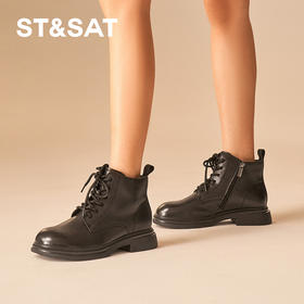 星期六时尚简约百搭柔软牛皮马丁靴SSC4116N01
