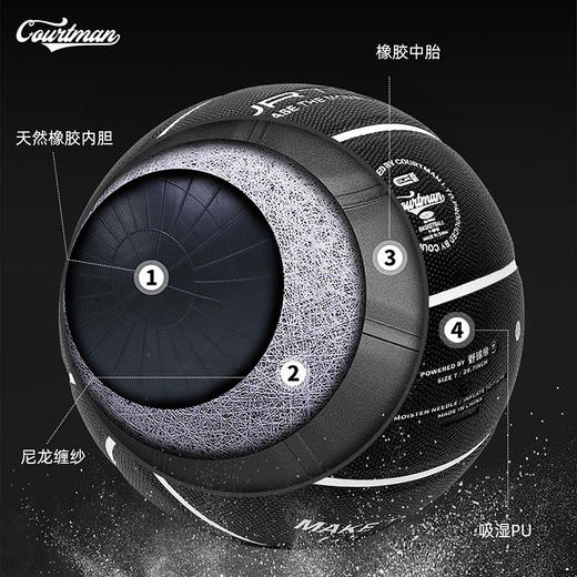 COURTMAN野球帝篮球吸湿pu七号室内外防尘耐磨比赛训练成人青少年 商品图5