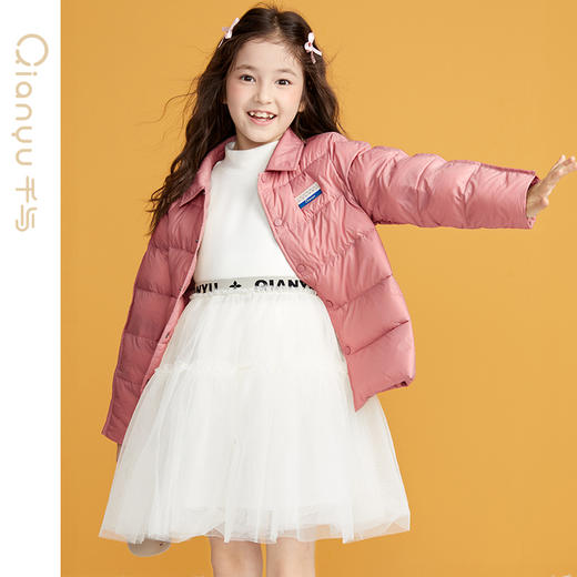 笛莎千与2024冬季新款男女童同款简约时尚衬衫式轻薄羽绒服 商品图5