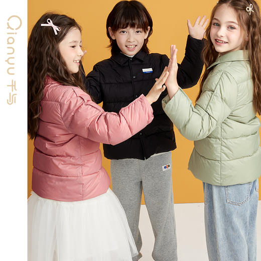 笛莎千与2024冬季新款男女童同款简约时尚衬衫式轻薄羽绒服 商品图2