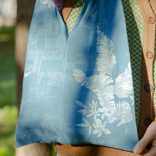 复古柔软暗纹包单肩女士挎包手提包小拎包购物包手提袋购物袋布袋大容量 商品图2