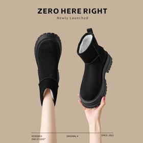 ZHR则则厚底加绒雪地靴女鞋ins百搭棉鞋2024冬季新款保暖防寒靴女