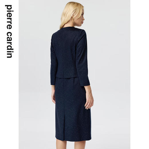 皮尔卡丹女装连衣裙藏蓝色小女人时尚羊毛假两件裙子P3404E3846L5
 商品图2