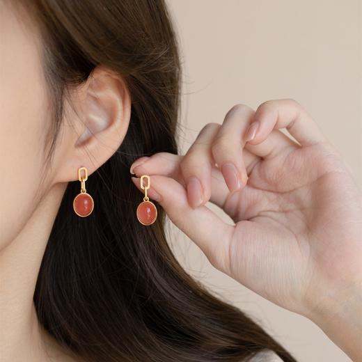 【天然红玛瑙 祝福常伴】 MS Lemuguet文创设计天然红玛瑙 九紫离火开运手链 开运耳钉 购买任意两件产品送随机天然石福袋一个 商品图4