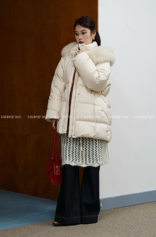 【门店同款】ENJOY冬季从“绒”冬日抽绳连帽毛领羽绒 159949681 商品图5