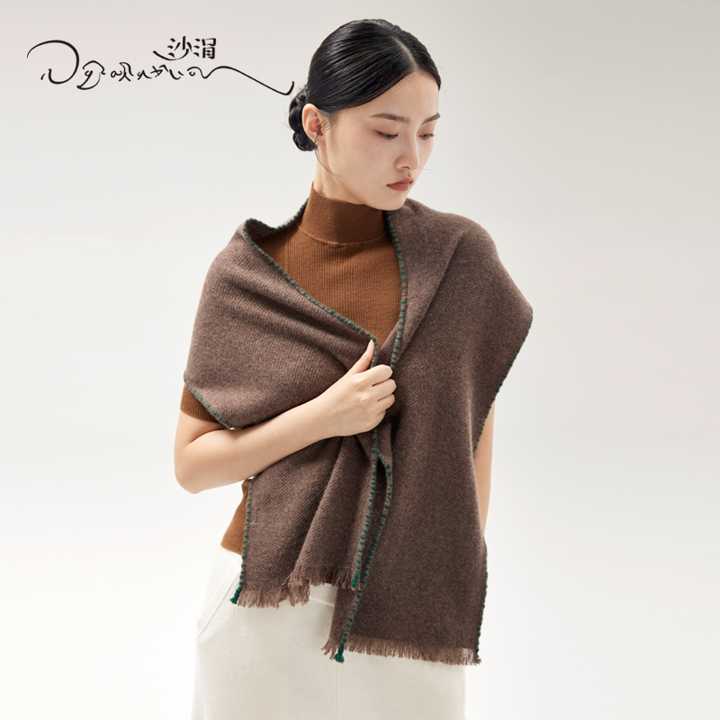 西藏手工氆氇羊绒围巾SJF96P755B