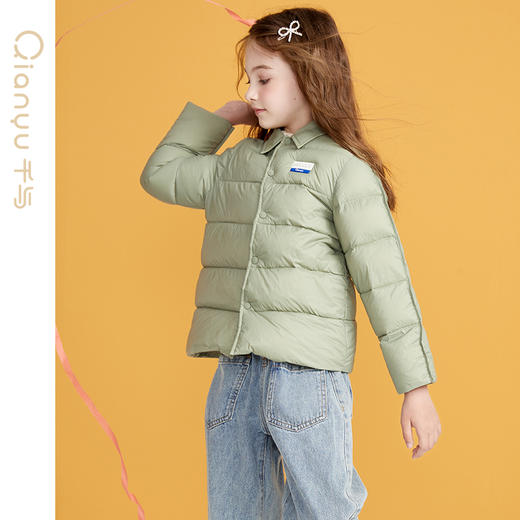 笛莎千与2024冬季新款男女童同款简约时尚衬衫式轻薄羽绒服 商品图7