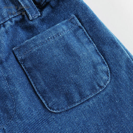 马克珍妮女童复古喇叭纯棉牛仔裤儿童裤子春秋款241820 商品图5