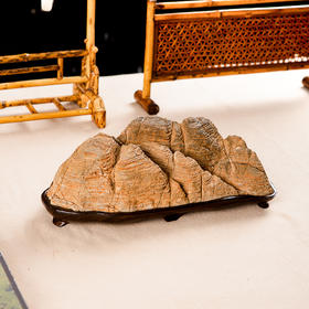 灵璧石千层远山文房赏石