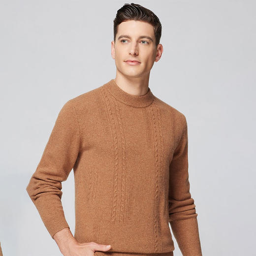 【LP同款】LPIUTY美利奴羊毛纯色绞花男士羊毛衫，秋冬足够温暖B058320（下单3-7天发货） 商品图2